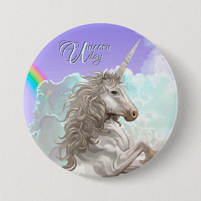 Unicorn Day, vacker enhörning Knapp (Framsida)