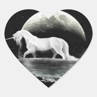 Unicorn-dekal Hjärtformat Klistermärke