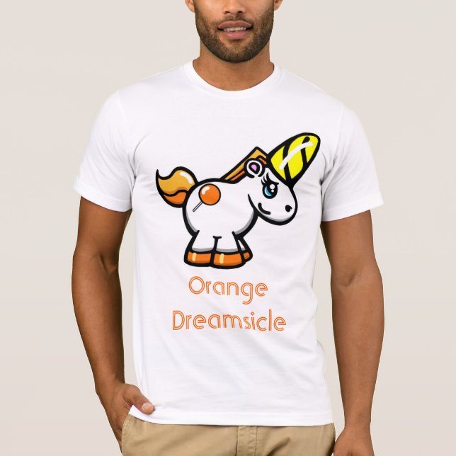 Unicorn!!  Den orange Dreamsiclen T-shirt (Framsida)