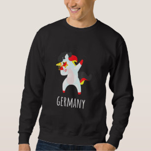 Unicorn Design land - Dabbing Unicorn Ge Flaggor Lång Ärmad Tröja