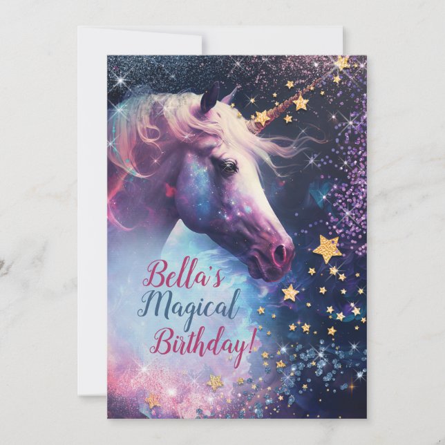 Unicorn Design Party-inbjudan Inbjudningar (Framsida)