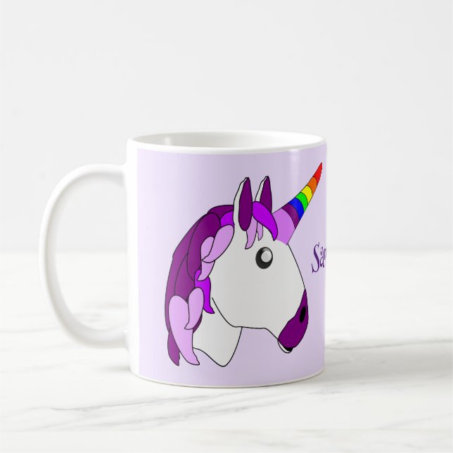 Unicorn Design Personlig Kaffemugg (Vänster)