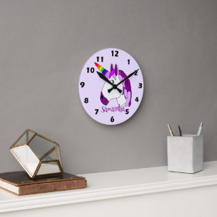 Unicorn Design Personlig Rund Klocka