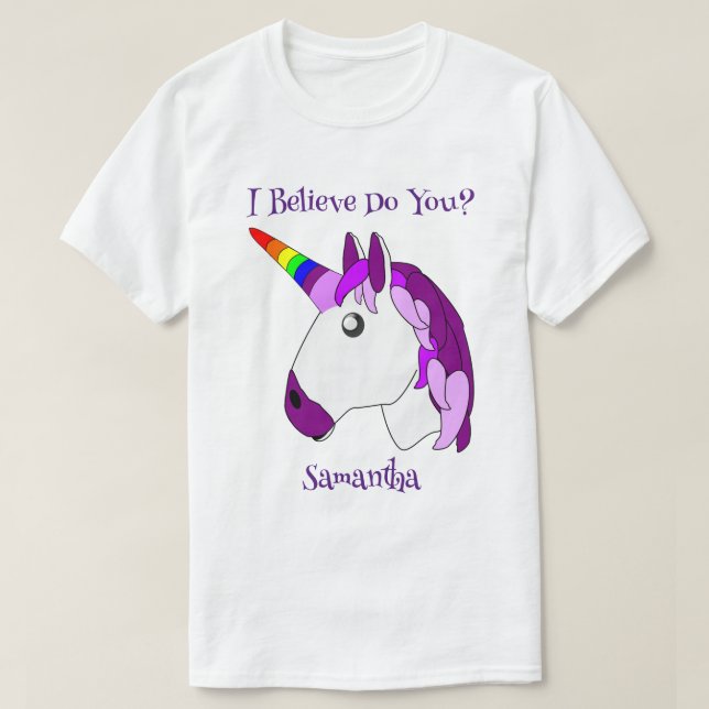 Unicorn Design Personlig T Shirt (Design framsida)