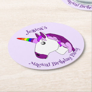 Unicorn Design Personlig Underlägg Papper Rund