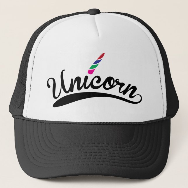 Unicorn Design Rainbow Ord Brev Keps (Framsida)