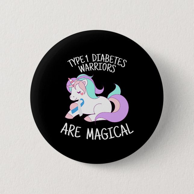 Unicorn Diabetes Warrior Gift  Knapp (Framsida)