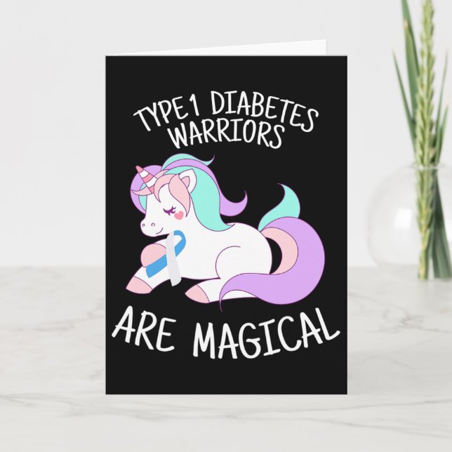 Unicorn Diabetes Warrior Gift  Kort (Framsida)