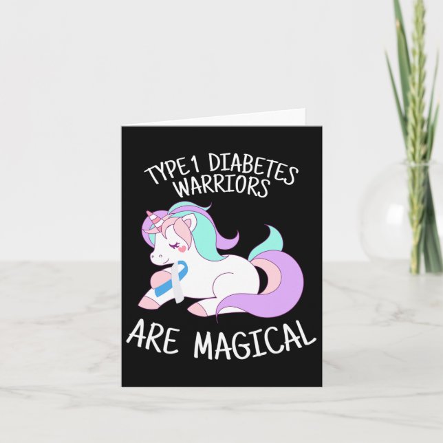 Unicorn Diabetes Warrior Gift Kort (Framsida)