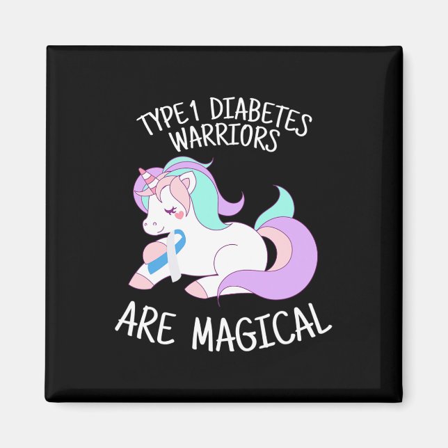Unicorn Diabetes Warrior Gift  Magnet (Framsidan)