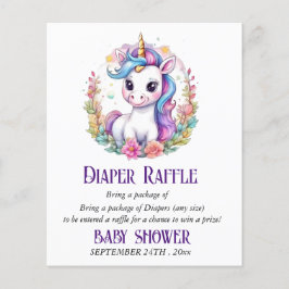 Unicorn Diaper Raffle Baby Shower-spel