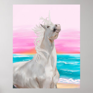 Unicorn Digital Oljemålning Poster