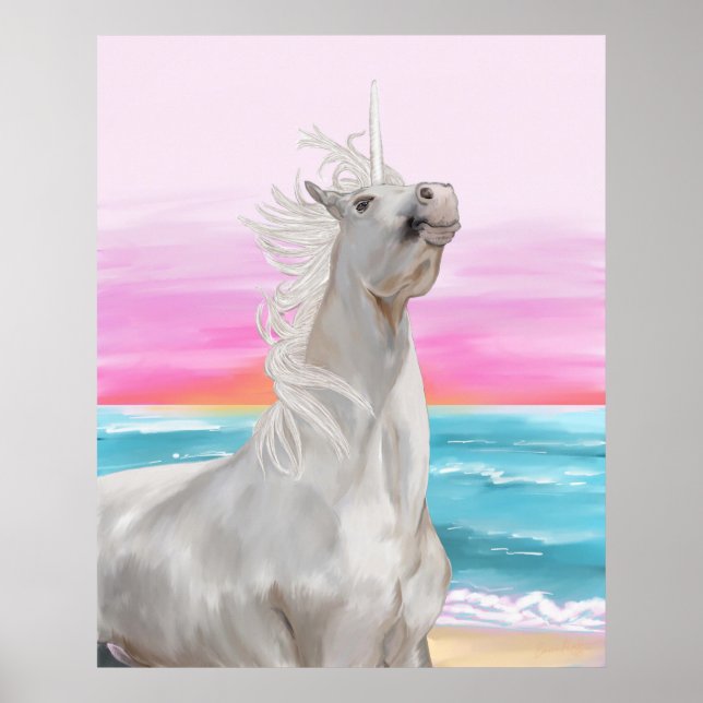 Unicorn Digital Oljemålning Poster (Framsidan)