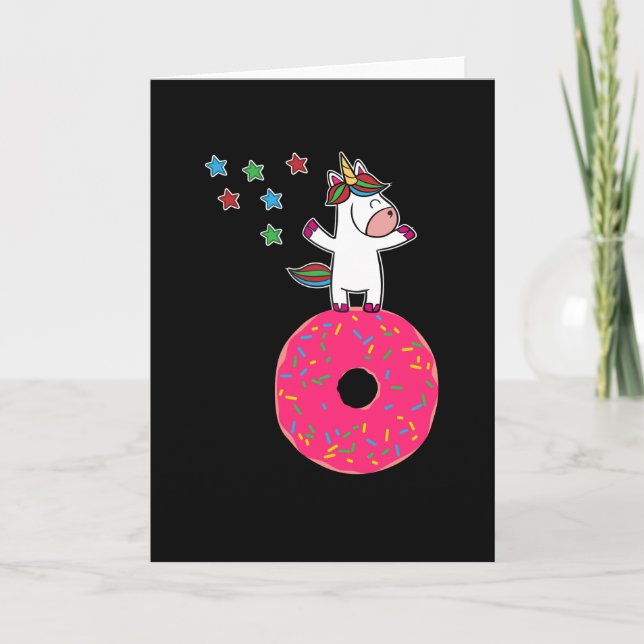Unicorn Donut Dancing Star Dust Kort (Framsida)