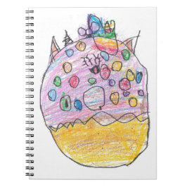 Unicorn Donut med Sprinkles Kid Artist Teckning Anteckningsbok
