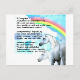 unicorn - dotterdikt vykort
