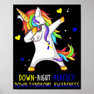 Unicorn Down Höger Perfekt Down Syndrome Awarenes Poster