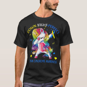 Unicorn Down Höger Perfekt Down Syndrome Awarenes T Shirt
