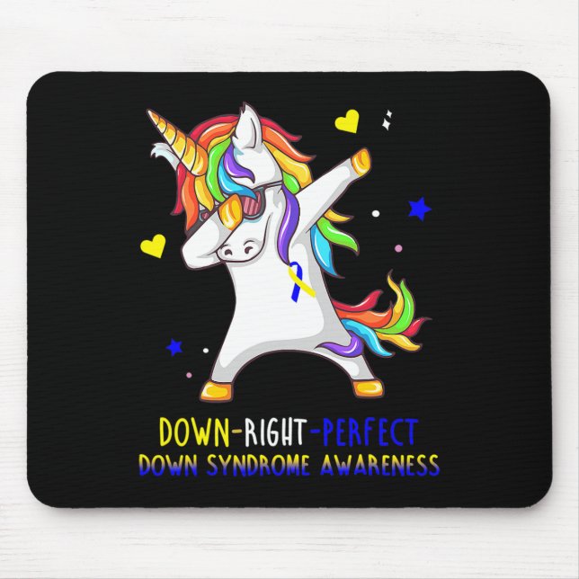 Unicorn Down Höger Perfekt Down Syndrome Awareness Musmatta (Framsidan)