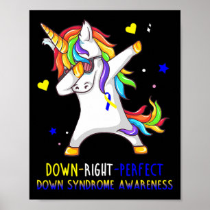 Unicorn Down Höger Perfekt Down Syndrome Awareness Poster