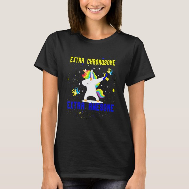 Unicorn Down Syndrome Awareness Extra Chromosome A T Shirt (Framsida)