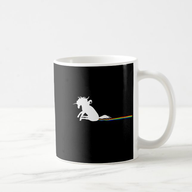 Unicorn Dragging Rainbows Funny Adult S  Kaffemugg (Höger)