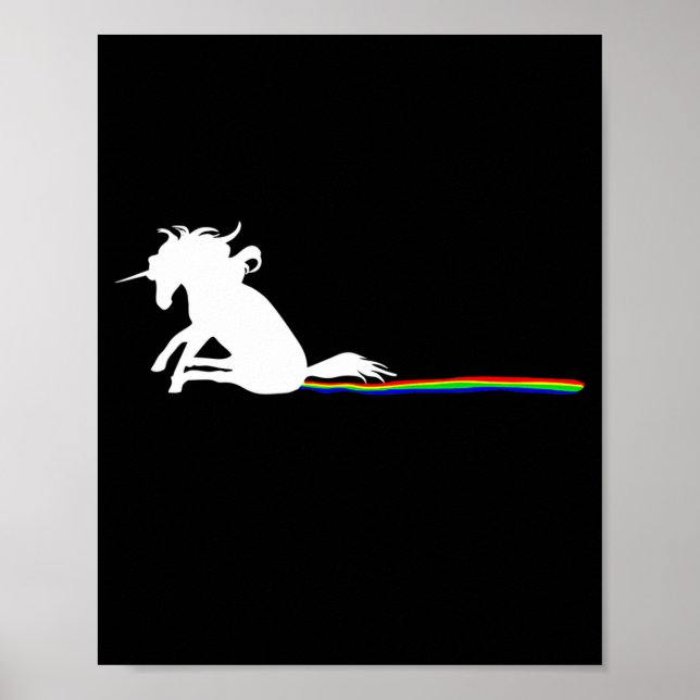 Unicorn Dragging Rainbows Funny Adult S  Poster (Framsidan)