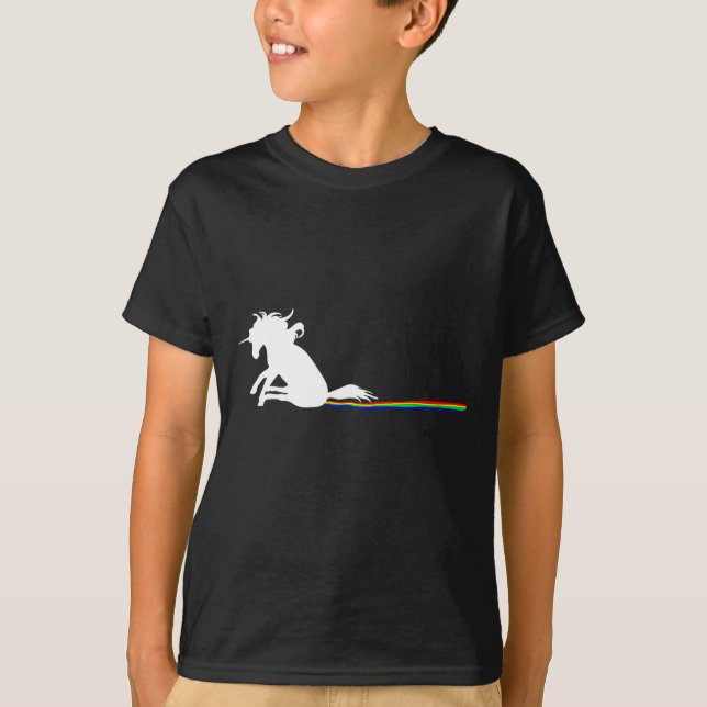 Unicorn Dragging Rainbows Funny Adult S  T Shirt (Framsida)