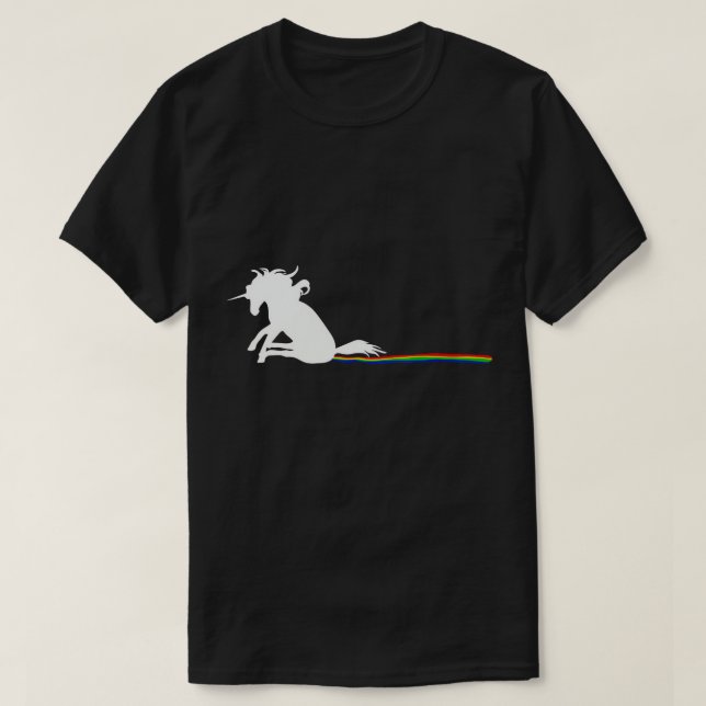 Unicorn Dragging Rainbows- Funny Vuxen T-Shirts Gi (Design framsida)