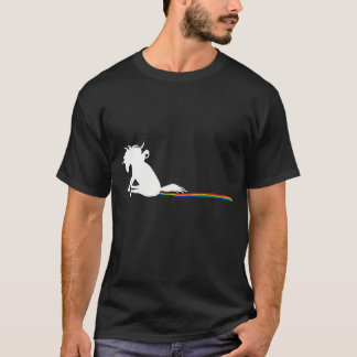 Unicorn Dragging Rainbows- Funny Vuxen T-Shirts Gi