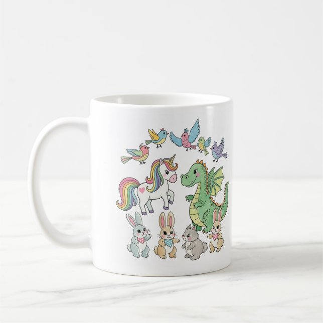 Unicorn & Dragon Kids Mug Kaffemugg (Vänster)