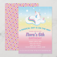 Unicorn Dream Birthday-inbjudan