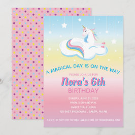 Unicorn Dream Birthday-inbjudan Inbjudningar