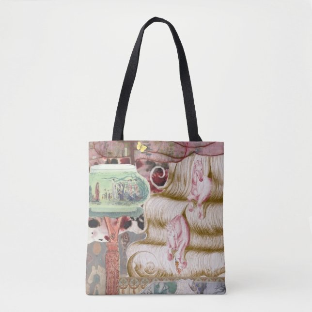 Unicorn Dreams Pink Tote Bag Tygkasse (Framsida)