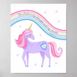 Unicorn Dreams Psalm28:7 Wall Art print 1 of 3 Poster