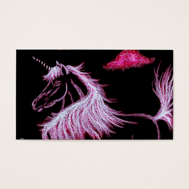 Unicorn-drömmar rosa visitkort (Framsidan)