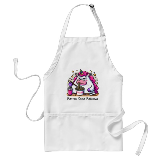 Unicorn Eating Ramen Förkläde (Framsidan)