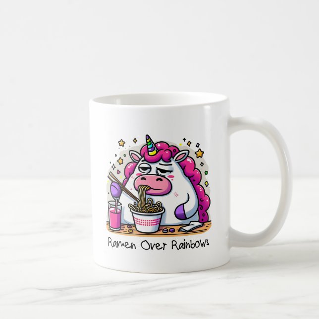 Unicorn Eating Ramen Kaffemugg (Höger)