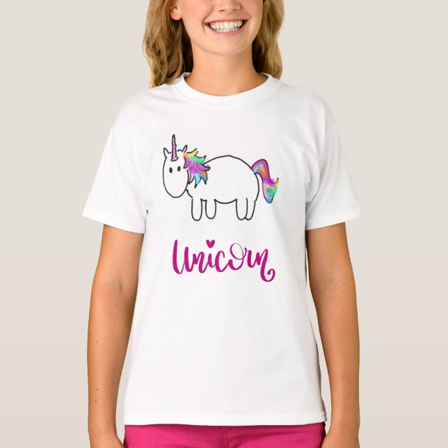 Unicorn Einhorn Shirt T Shirt (Framsida)