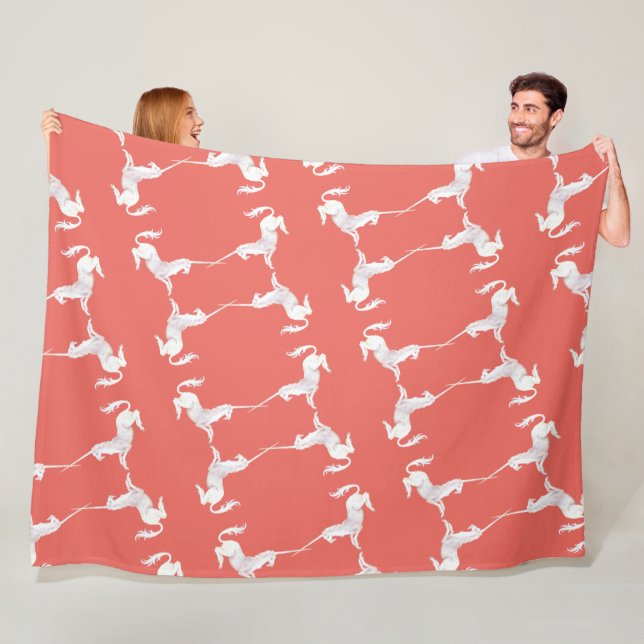 Unicorn – Einhorn – Unicorns – Einhörner Fleecefilt (På plats)