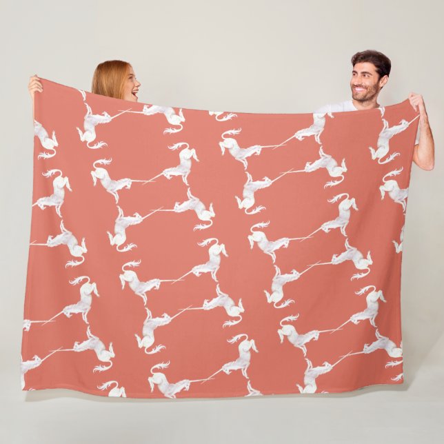 Unicorn – Einhorn – Unicorns – Einhörner Fleecefilt (På plats)