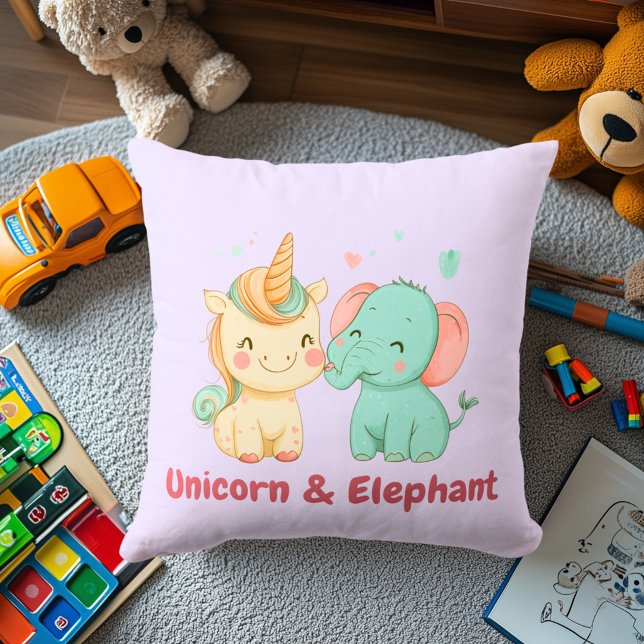 Unicorn & Elephant | Magic Friends Decor for Kid Kudde (Skapare uppladdad)