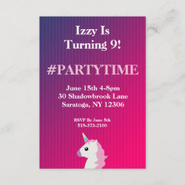 Unicorn Emoji Födelsedagsfest inbjudan