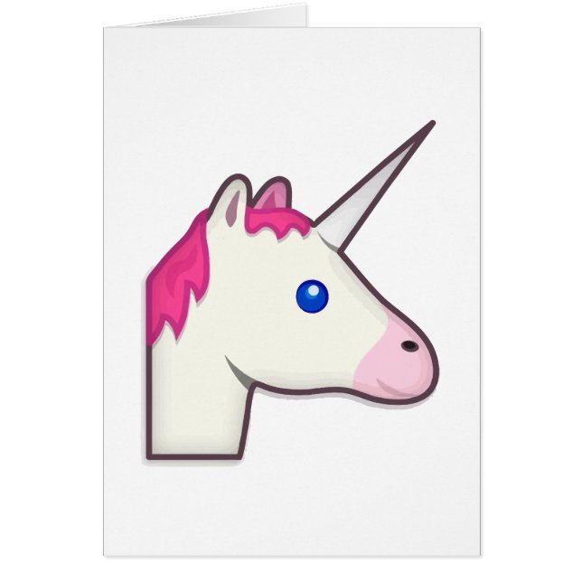 Unicorn emoji hälsningskort (Framsidan)
