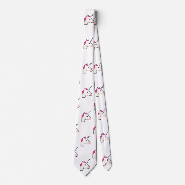 Unicorn emoji herrkläder manar necktie-halsband slips (Framsida)