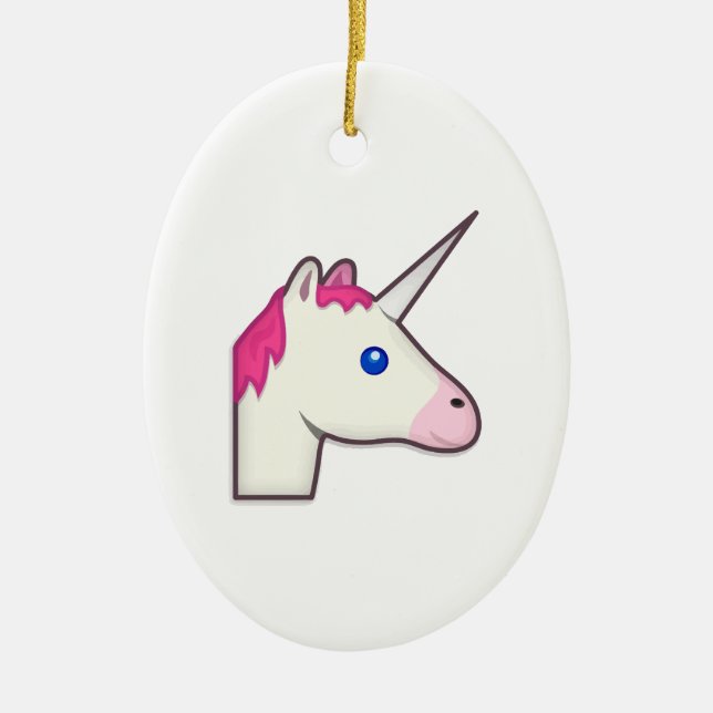 Unicorn emoji julgransprydnad keramik (Framsidan)