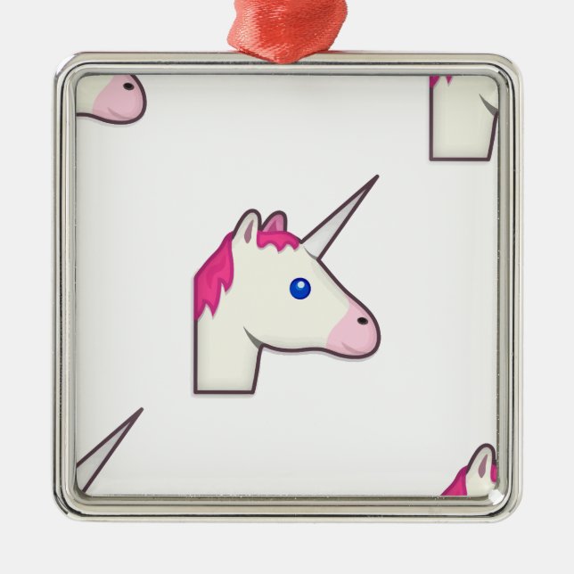 Unicorn emoji julgransprydnad metall (Framsidan)