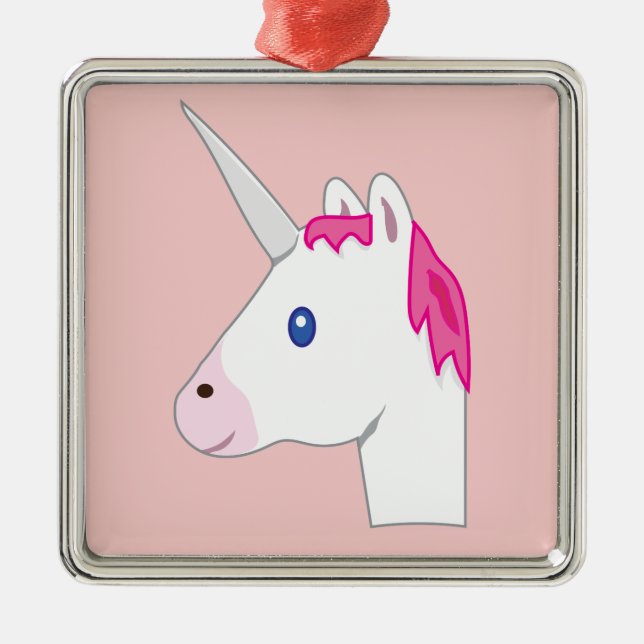 Unicorn emoji julgransprydnad metall (Framsidan)