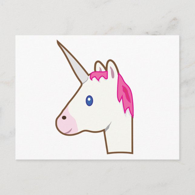 Unicorn emoji vykort (Framsida)