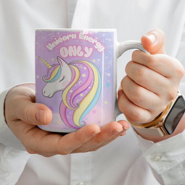 Unicorn Energy Only Rosa Kids Ceramic mugg (Skapare uppladdad)